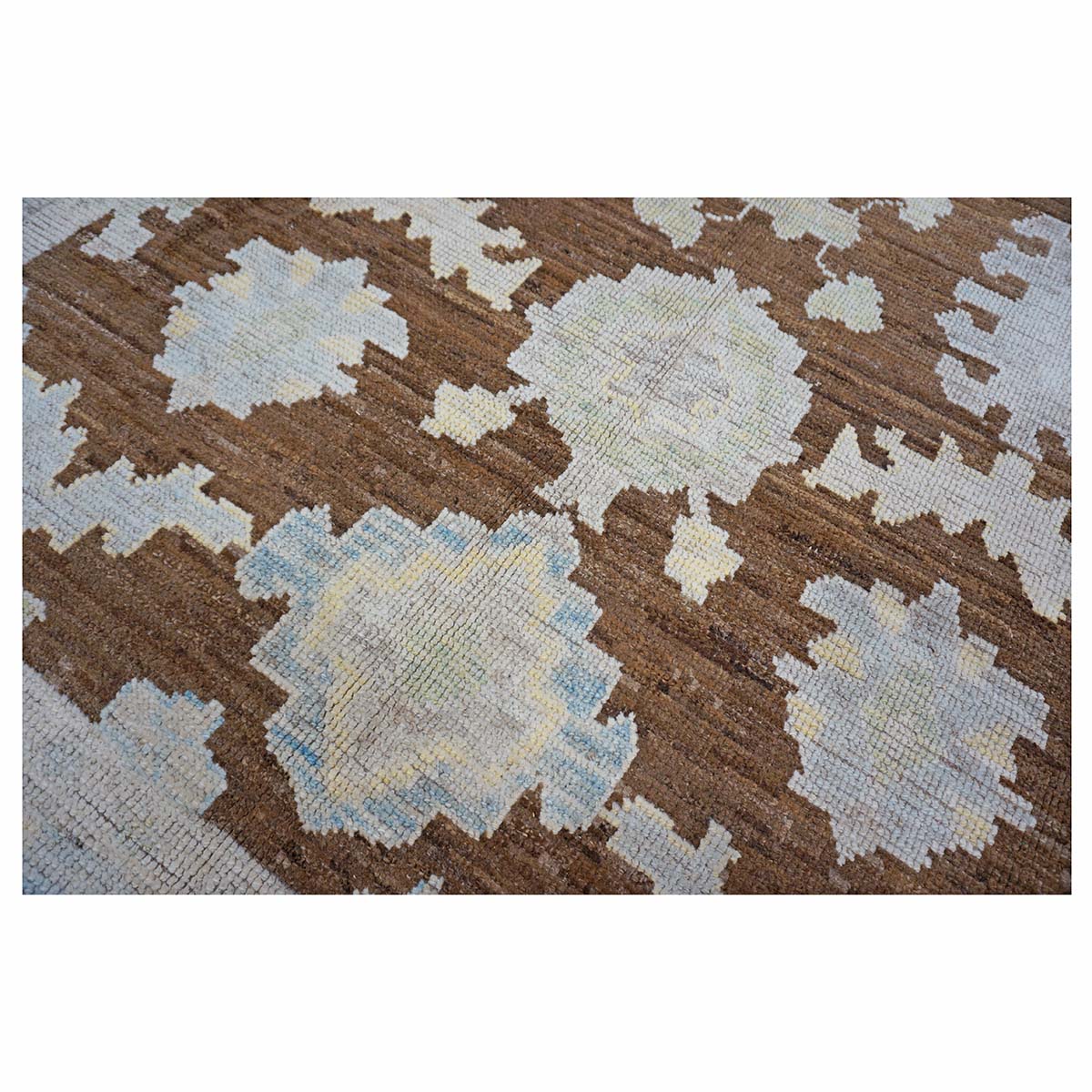 21st Century Turkish Oushak 7x10 Ivory & Brown Handmade Area Rug #1144189 image 6