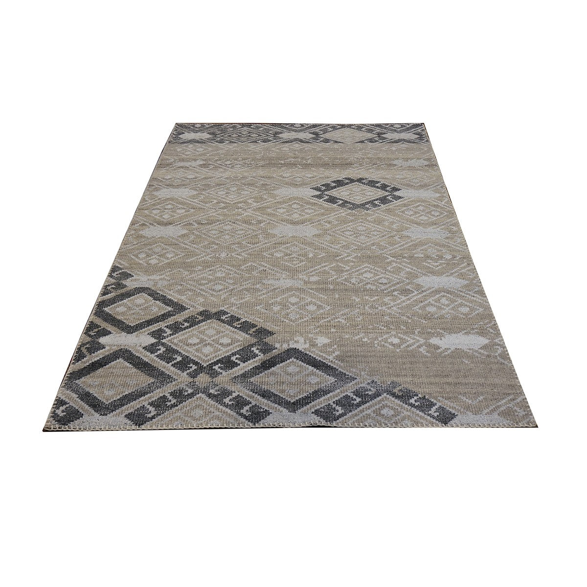 Indian Palermo Wool&Silk 5X7 Grey Area Rug #9902770 image 1