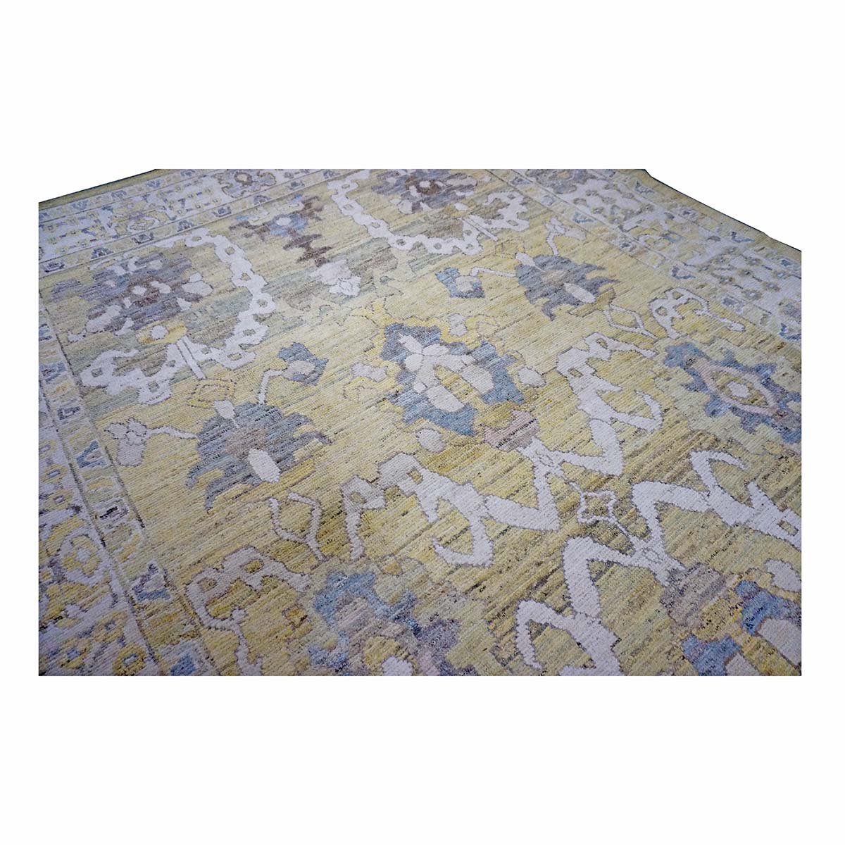 21st Century Turkish Oushak 9X13 Gold, Ivory & Gray Handmade Area Rug #1144134 image 6