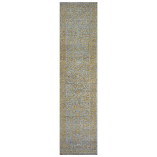 Sultanabad Master 3x12 Light Slate & Gold Hallway Runner Rug #1143679 image 0