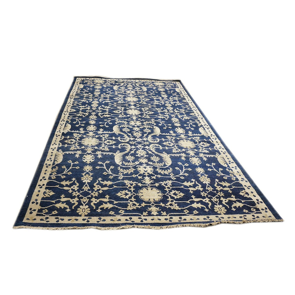 Persian Sultanabad 6x10 Navy Blue & Ivory Handmade Area Rug #1144038 image 1