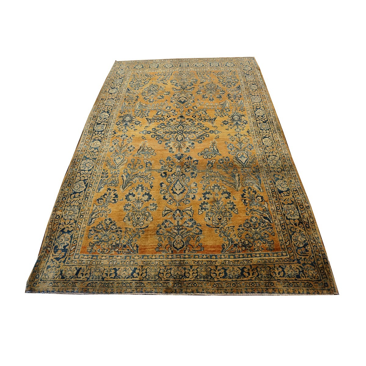 Antique Persian Sarouk 4X7 Gold Area Rug #9901175 image 1