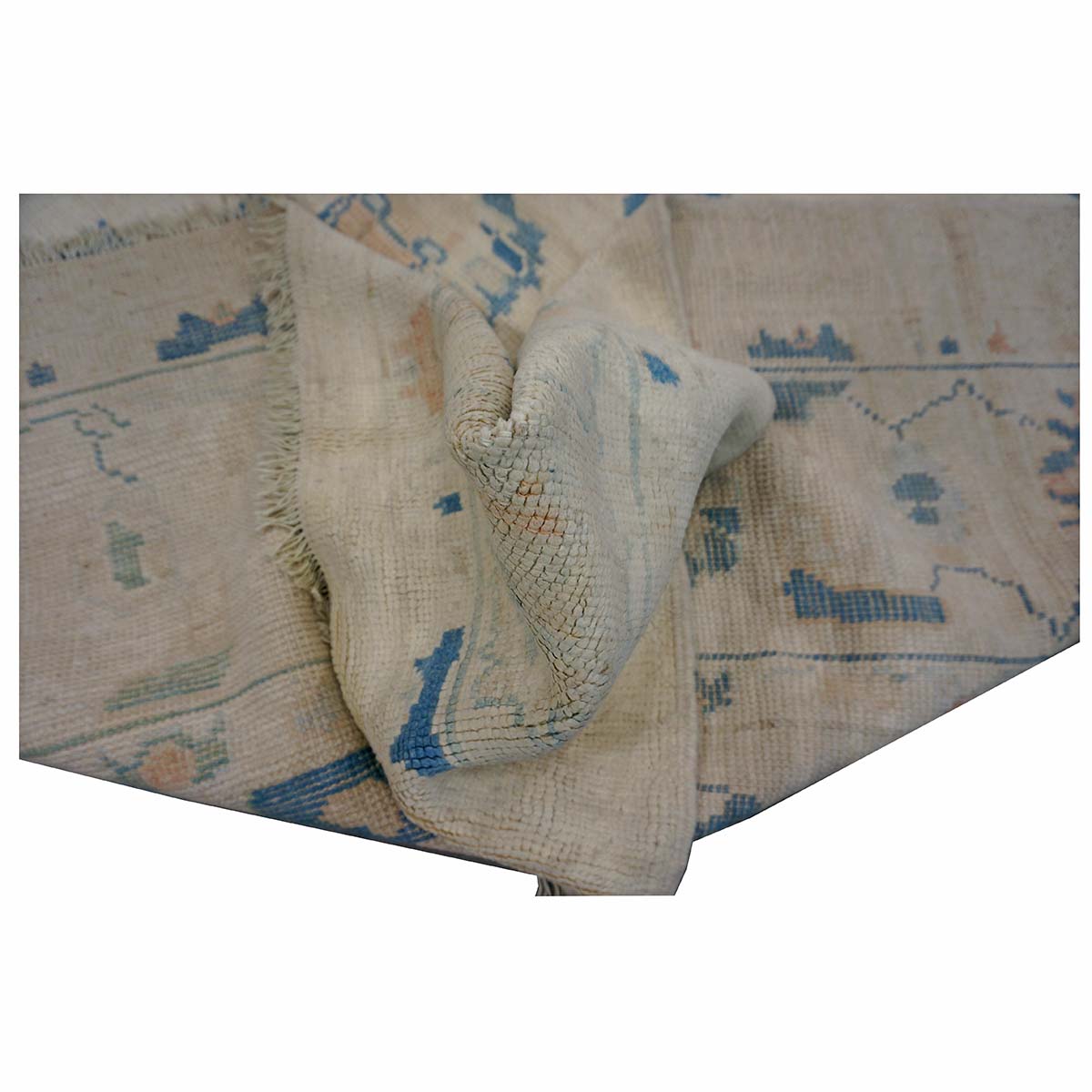 21st Century Turkish Oushak 8x10 Ivory & Slate Blue Handmade Area Rug #1144190 image 3