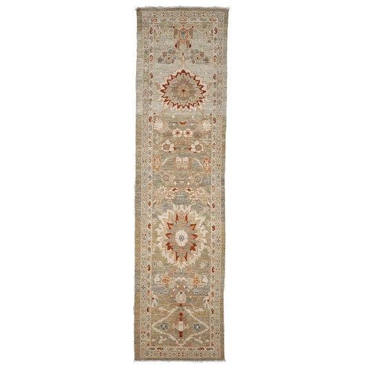 Sultanabad Master 3x12 Khaki, Slate, & Rust Hall Runner #1142113 image 0