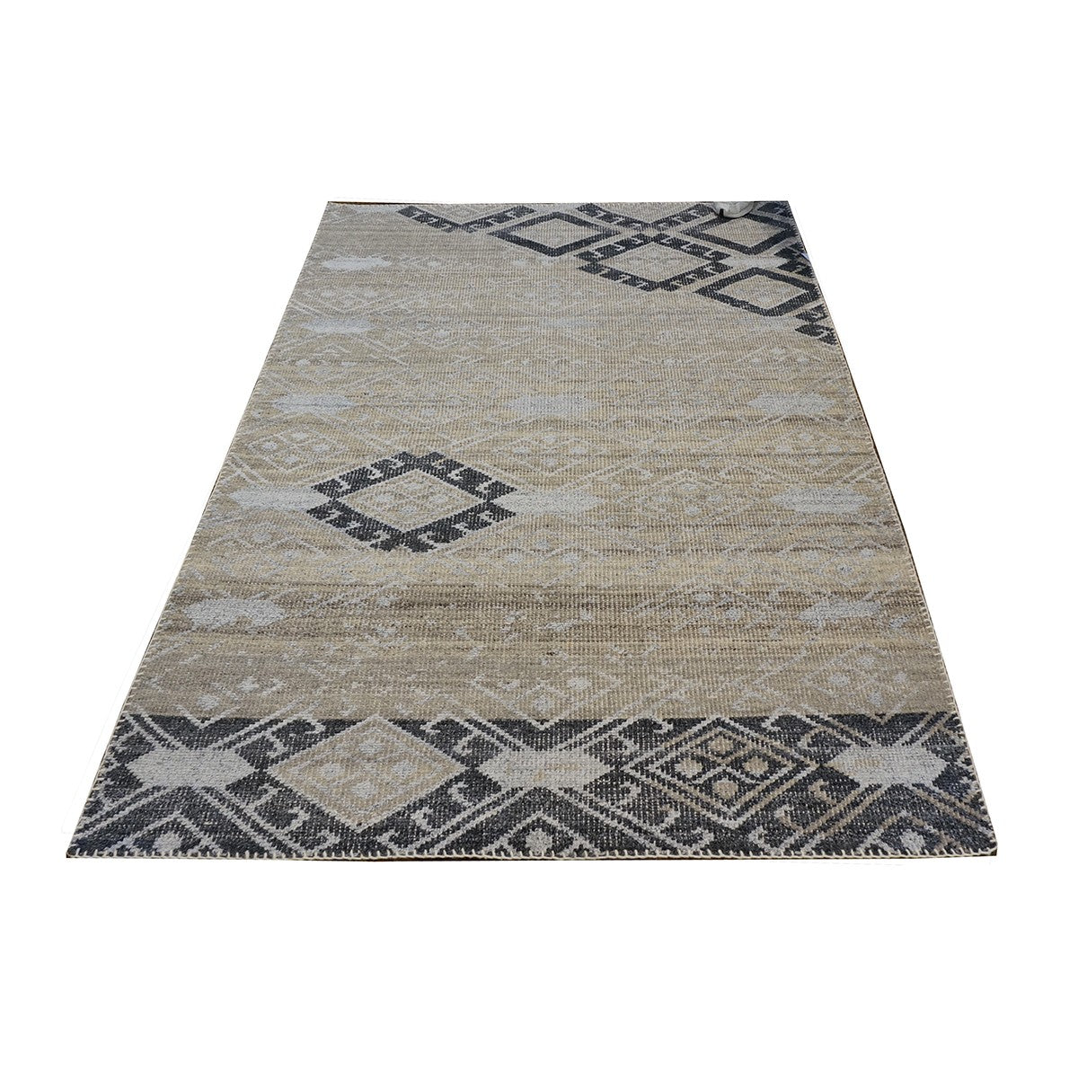 Indian Palermo Wool&Silk 5X7 Grey Area Rug #9902770 image 2