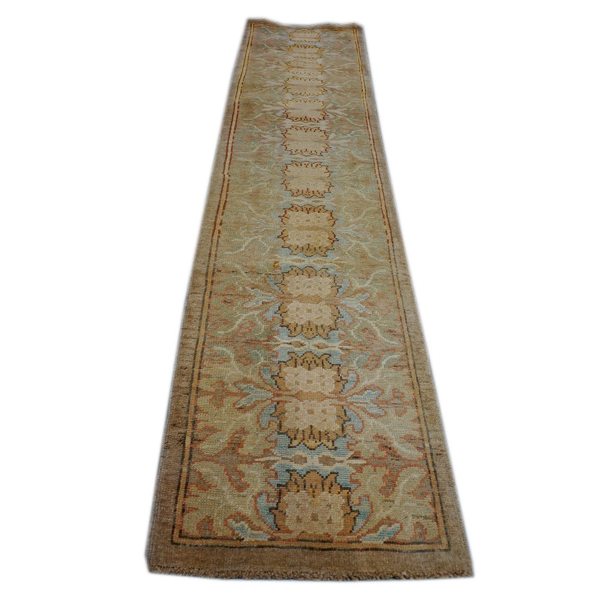 21st Century William Morris Donegal Carpet Tan , Blue & Ivory Hall Runner #1140528 image 2