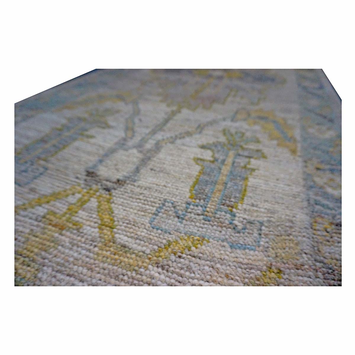 21st Century Turkish Oushak 3X18 Gold, Ivory & Charcoal Handmade Runner Rug #1144145 image 5