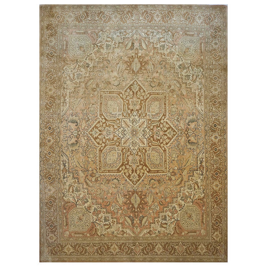 Vintage Persian Tabriz 9X13 Brown & Tan Area Rug #9901250 image 0
