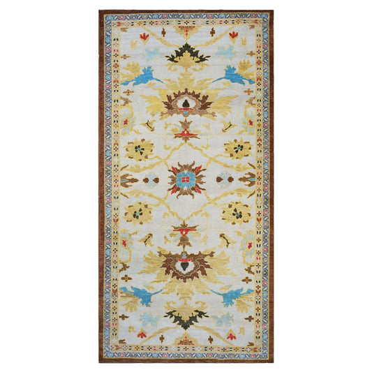 21st Century Persian Sultanabad 5x10 Light Grey & Yellow Area Rug #1143358 image 0