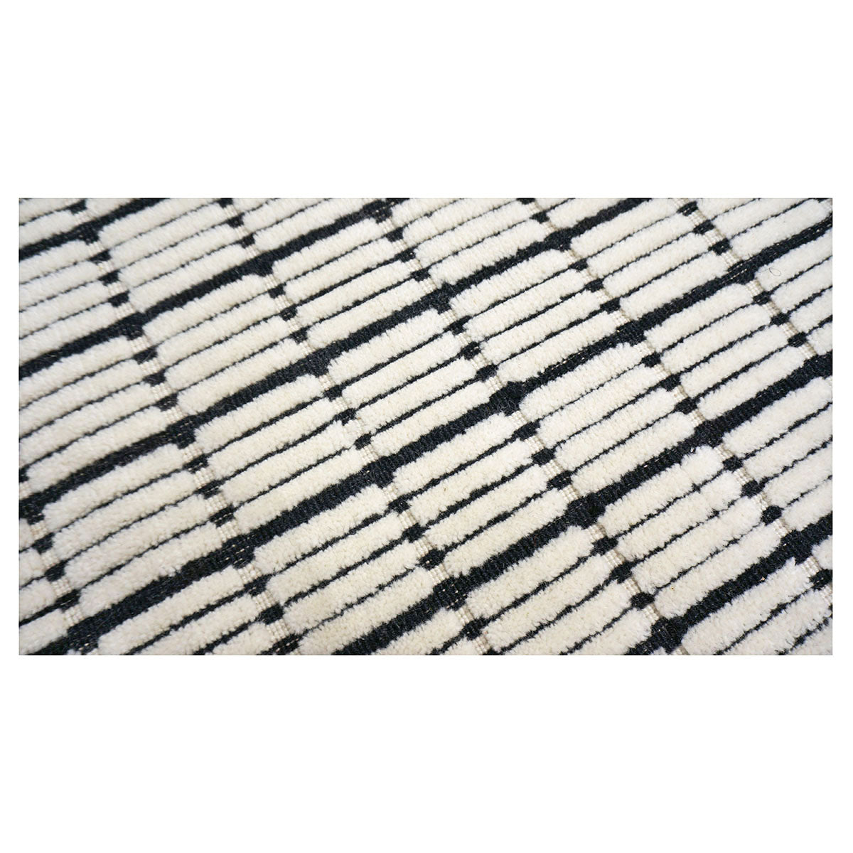Modern 3D Wool 12x14 White & Black Handloom Area Rug #1144037 image 3