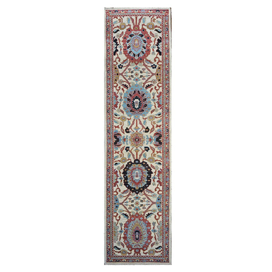 21st Century Sultanabad 3x12 Ivory, Red, & Blue Hall Runner #1143661 image 0