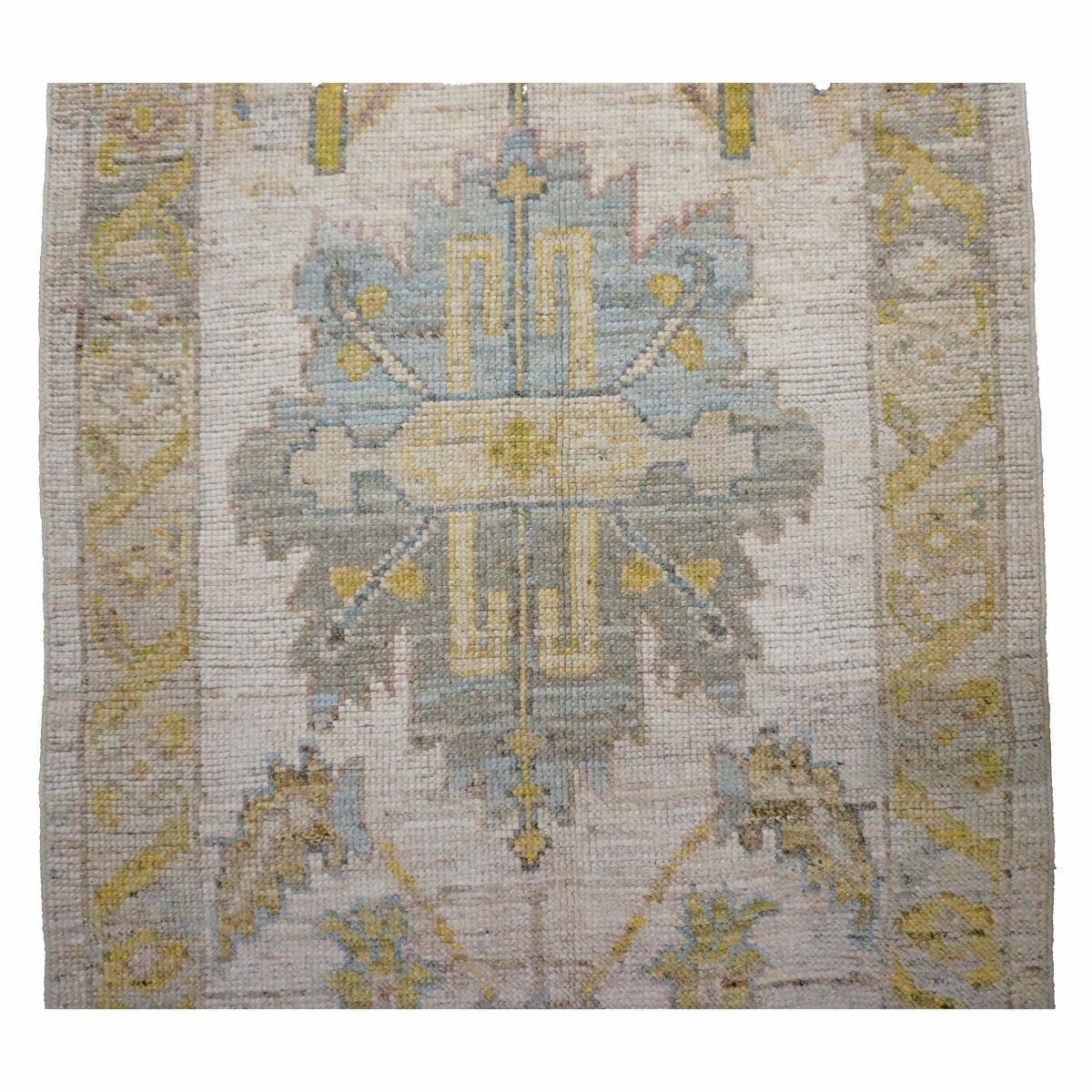 21st Century Turkish Oushak 3X19 Gold& Ivory Handmade Area Rug #1144106 image 11