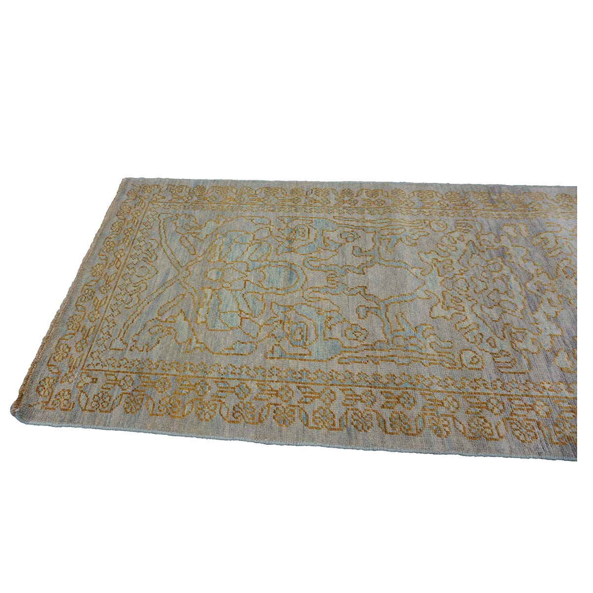 Sultanabad Master 3x12 Light Slate & Gold Hallway Runner Rug #1143679 image 7