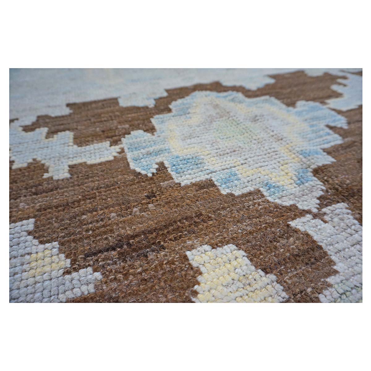21st Century Turkish Oushak 7x10 Ivory & Brown Handmade Area Rug #1144189 image 7