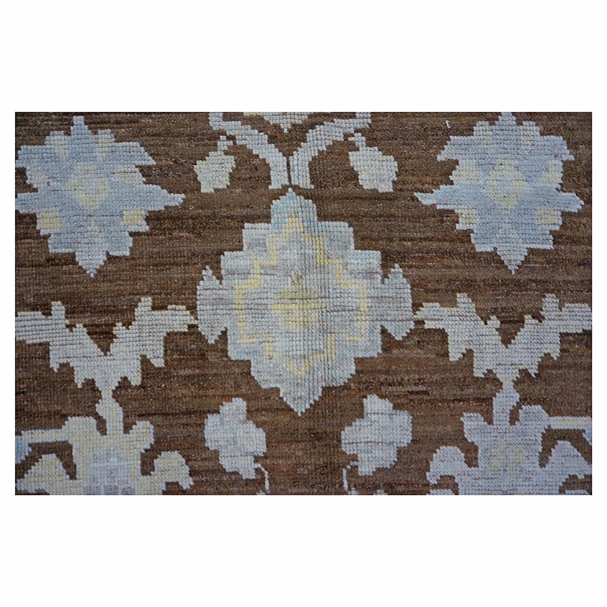 21st Century Turkish Oushak 7x10 Ivory & Brown Handmade Area Rug #1144189 image 9
