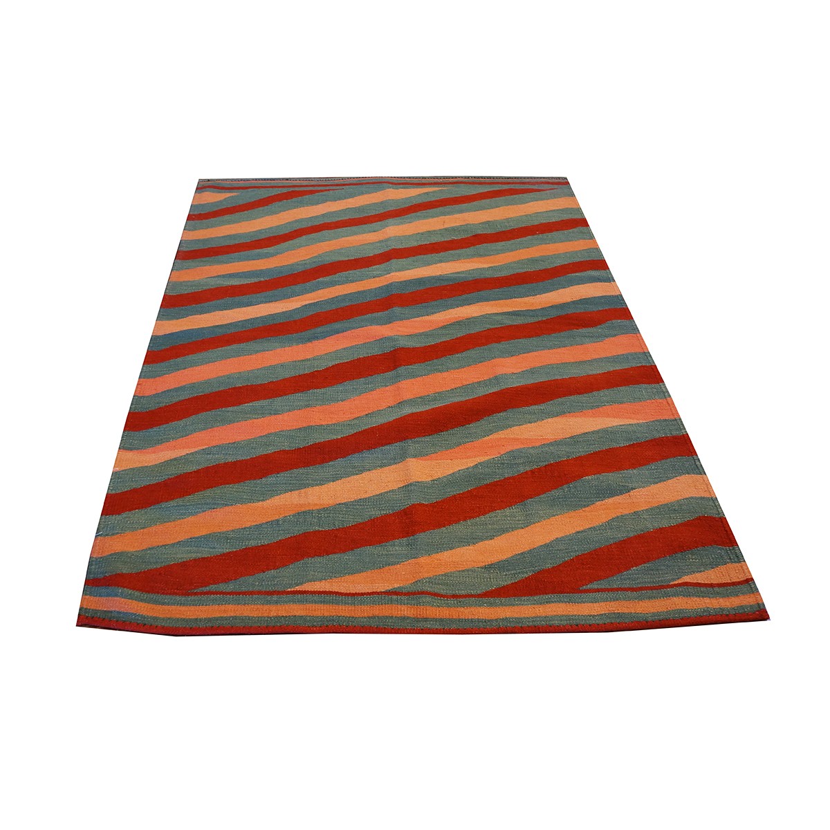 Turkish Safari Kilim 5X6 Red & Orange Area Rug #1142567 image 2