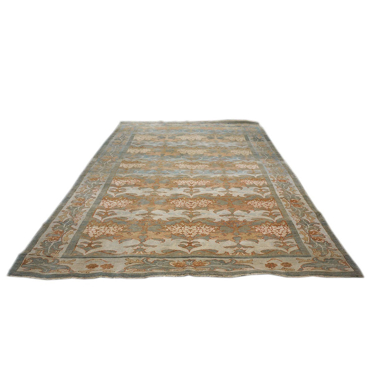 Turkish Donegal 8x11 Blue, Green, & Salmon Handmade Area Rug #1140933 image 2