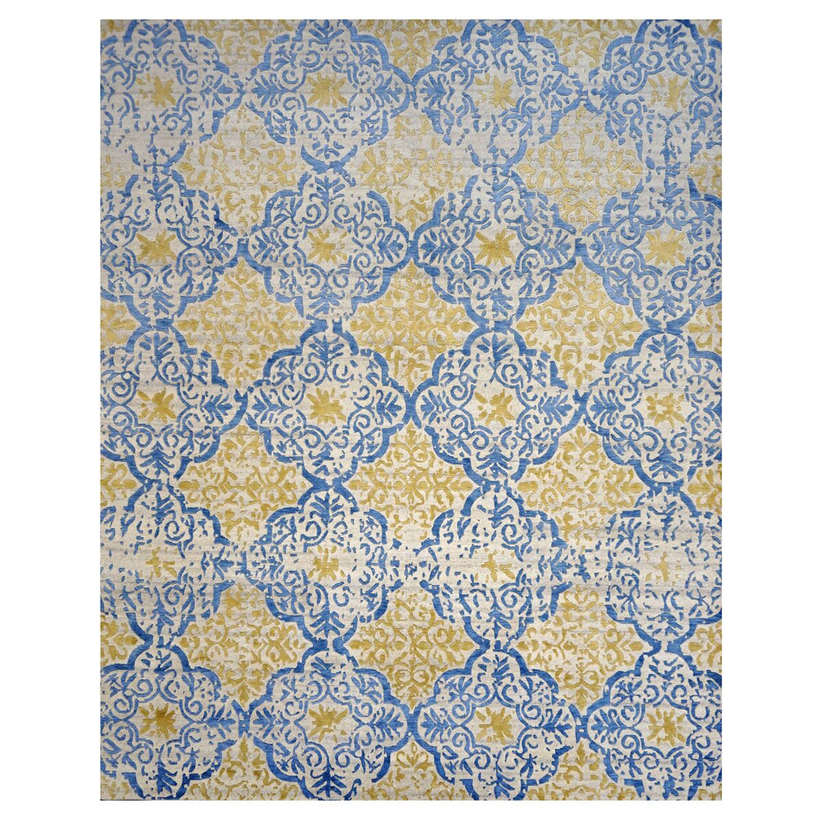 Area Rugs: #1143462 Modern Wool and Silk 8 x 10 Indo Nepal Blue Rug image 0