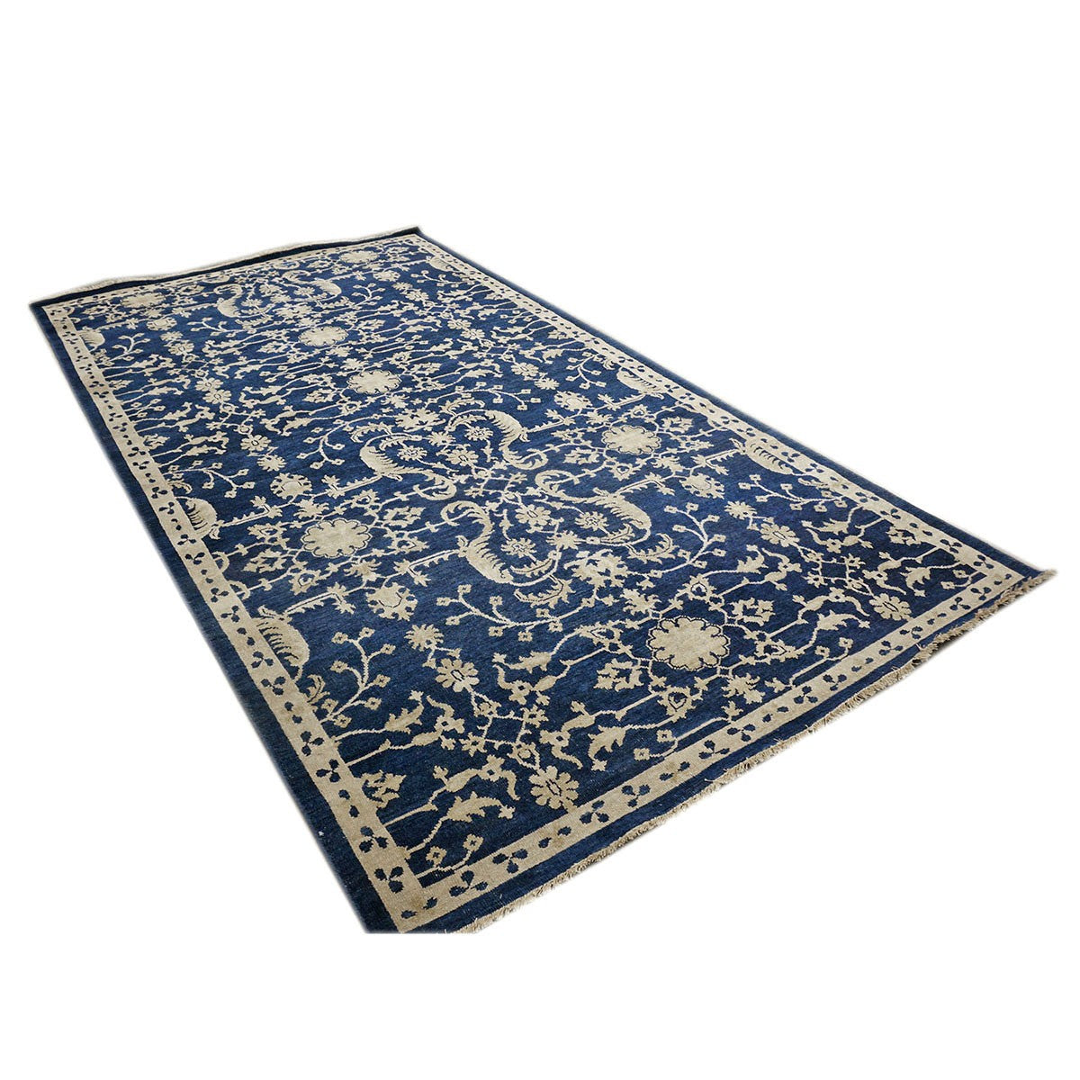 Persian Sultanabad 6x10 Navy Blue & Ivory Handmade Area Rug #1144038 image 2