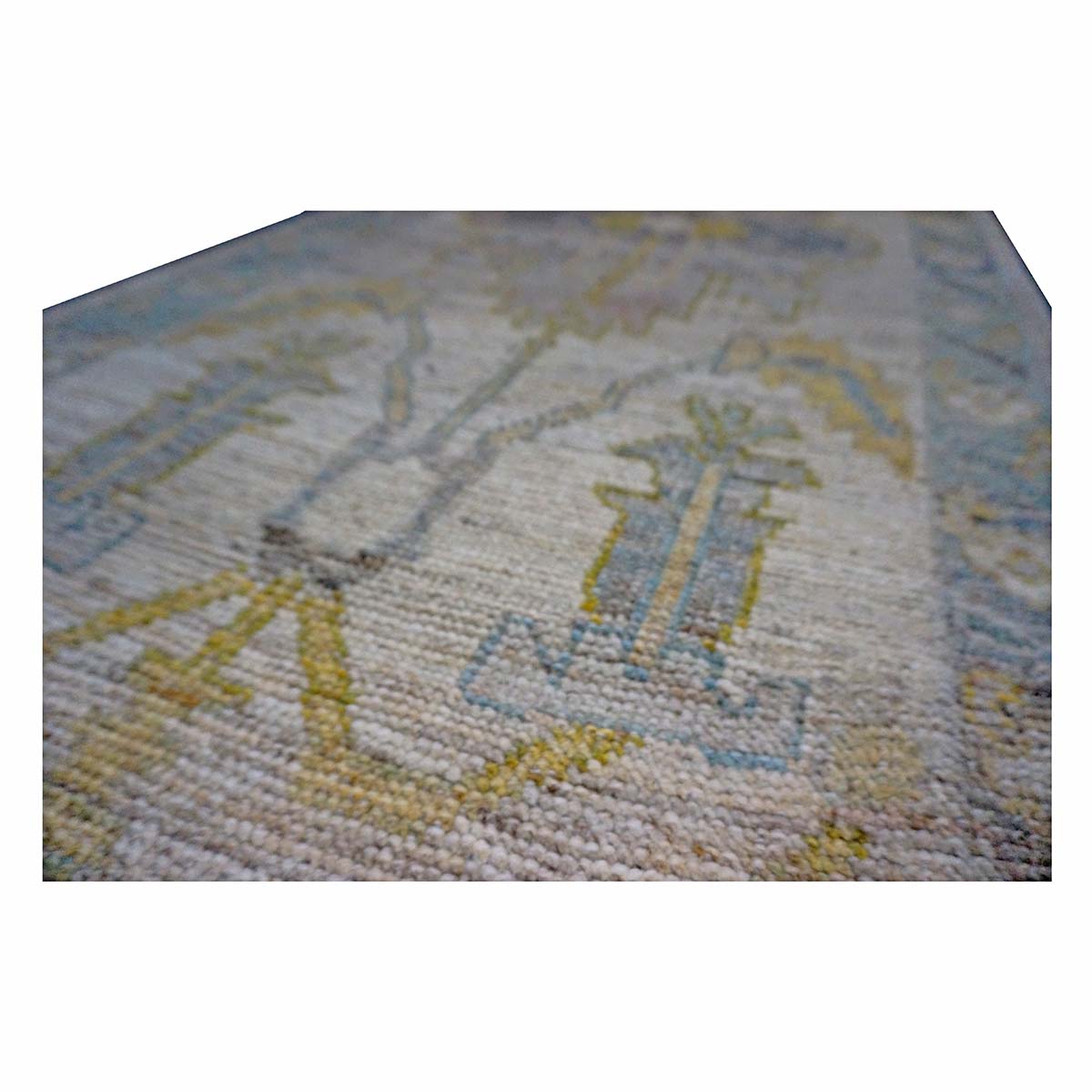 21st Century Turkish Oushak 3X18 Gold, Ivory & Charcoal Handmade Area Rug #1144136 image 8