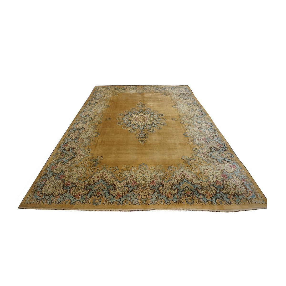 Antique Persian Kerman 10X14 Gold Area Rug #9901155 image 3