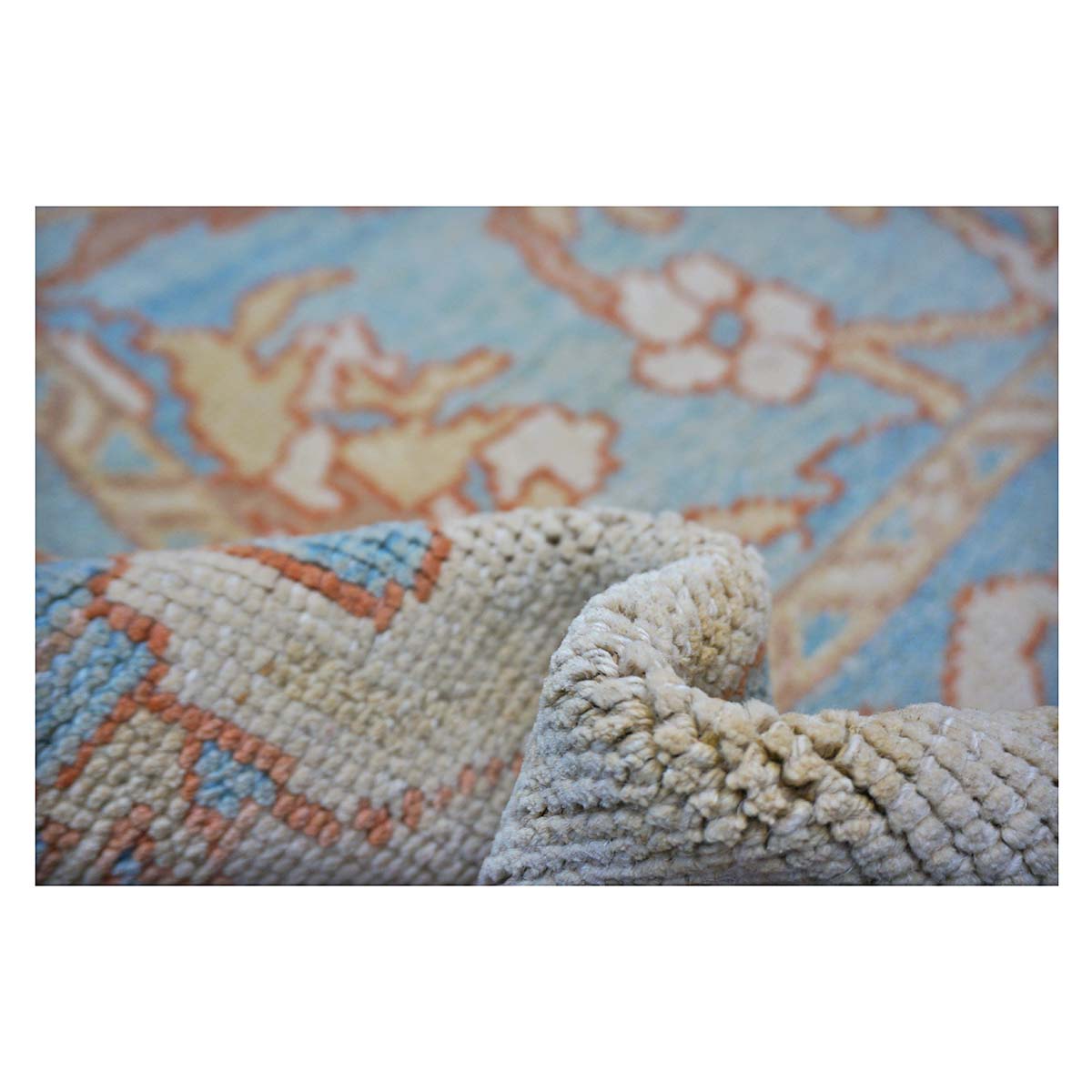 21st Century Turkish Donegal Oushak 8x11 Blue, Ivory, & Clay Area Rug #1140682 image 9
