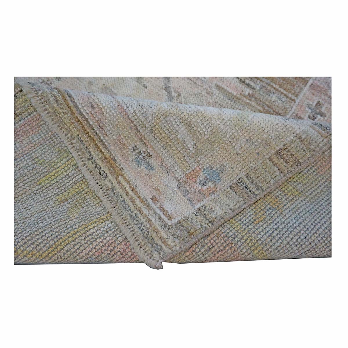21st Century Turkish Oushak 4X6 Gold, Charcoal & Ivory Handmade Area Rug #1144107 image 8