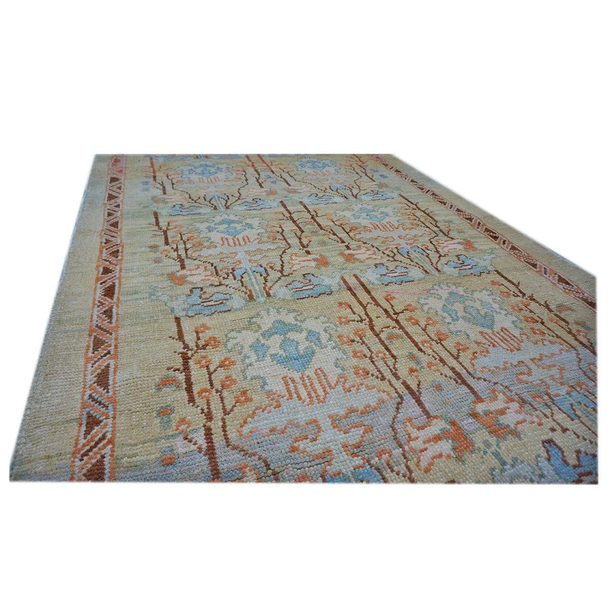 21st Turkish Donegal 4x8 Tan and Rust Handmade Area Rug #1140876 image 3