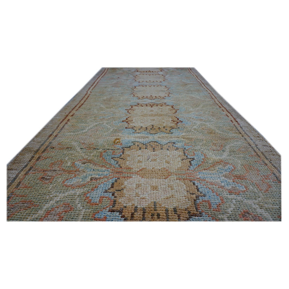 21st Century William Morris Donegal Carpet Tan , Blue & Ivory Hall Runner #1140528 image 3