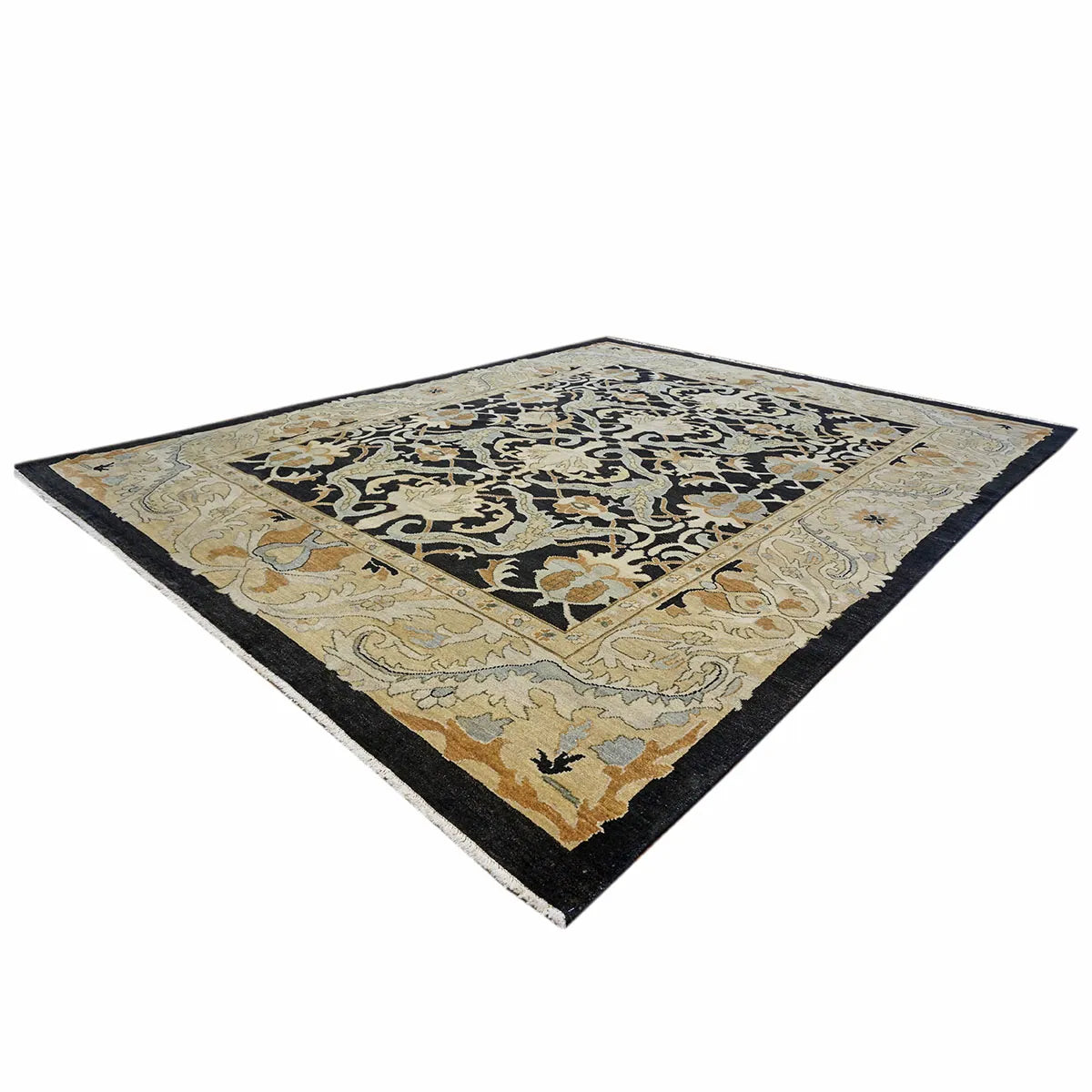 Sultanabad Masters 8x10 Tan & Black Handmade Area Rug #9902743 image 2