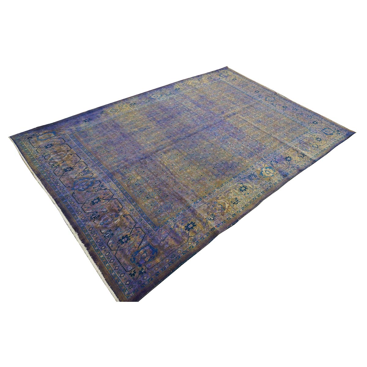 Vintage Persian Mahal Modern Overdye 7x10 Purple Handmade Area Rug #9902744 image 6
