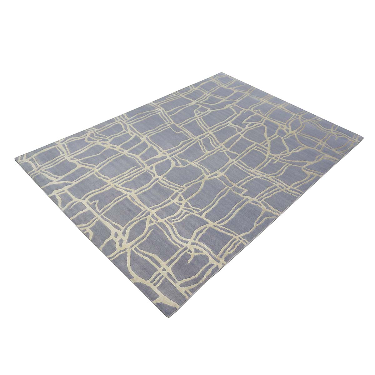Nepalese Modern Wool & Silk 4X6 Slate Blue Area Rug #9902908 image 3