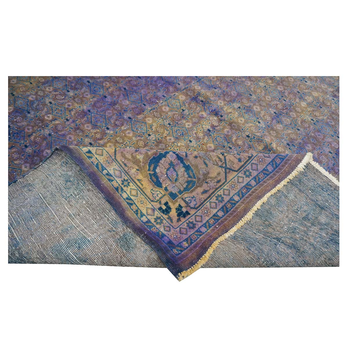 Vintage Persian Mahal Modern Overdye 7x10 Purple Handmade Area Rug #9902744 image 13