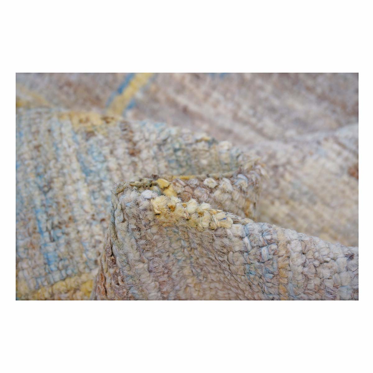 21st Century Turkish Oushak 9X13 Gold, Ivory & Slate Blue Handmade Runner Rug #1144139 image 14